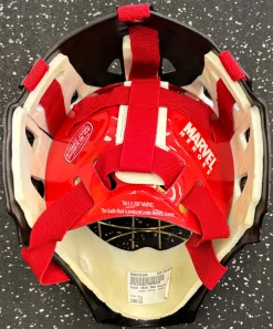 Used MARVEL HEROES IRON MAN St Hcky Goalie Helmet Yth Red LG