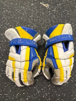 Used Maverik M6 DELAWARE Lacrosse Gloves Mens Navy Blue 13"