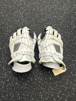 Used Maverik M5 GOAL LAX Goalie Gloves M White 13"