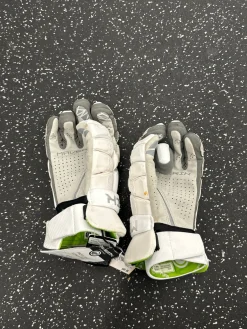 Used Maverik M6 Lacrosse Gloves Mens White LG