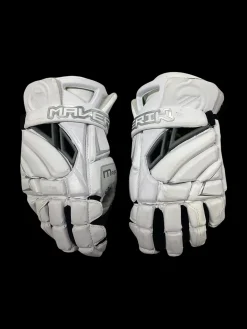 Used Maverik MAX Lacrosse Gloves Mens White 12"