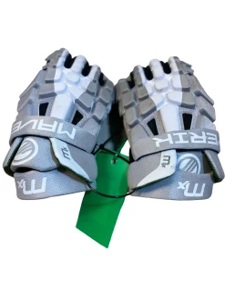 Used Maverik MX Lacrosse Gloves Mens White 10