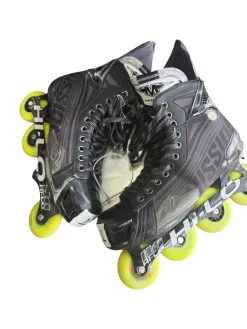 Used Mission INHALER DS7 SKATES SIZE 11E Roller Hockey Skates Black Senior 11