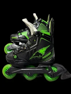 Used Mission LIL RIPPER Junior Roller Quad Skates Green Adjustable