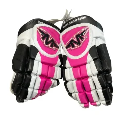 Used Mission WICKED 3 14 Senior Gloves Black And Pink 14"