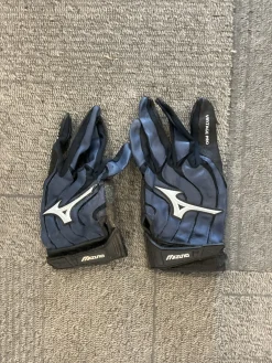 Used Mizuno BB/SB Batting Gloves Navy Blue SM