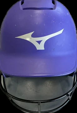 Used Mizuno F6 Batting Helmet w/Mask Purple L/XL
