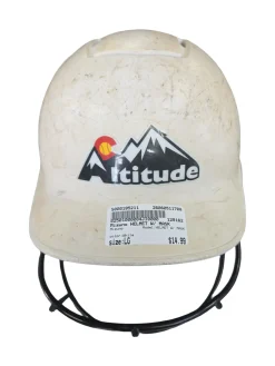 Used Mizuno HELMET W/ MASK Batting Helmet w/Mask White LG