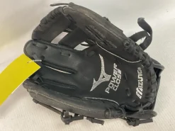 Used Mizuno POWER CLOSE BB/SB Glove LH Throw Black 9"