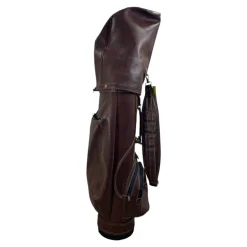Used Mizuno PRO LEATHER CART BAG Mens Cart Bag Brown
