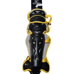 Used Mizuno SAMURAI Catchers Leg Guards Yellow Adult