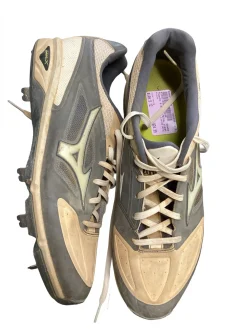 Used Mizuno 9-SPIKE METAL BB/SB Cleats White Senior 12
