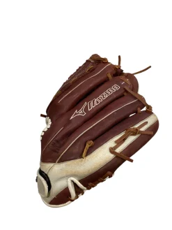 Used Mizuno SUPREME GSP 1251F2BR LH Throw Fastpitch Gloves Brown 12 1/2"