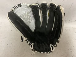 Used Mizuno Supreme GSP 1251F2WH RH Throw Fastpitch Gloves Black And White 12 1/2