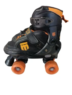 Used Mongoose ADJ 1-4 Junior Roller Quad Skates Orange Adjustable