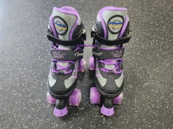 Used NATTORK Child Roller Quad Skates Black Adjustable