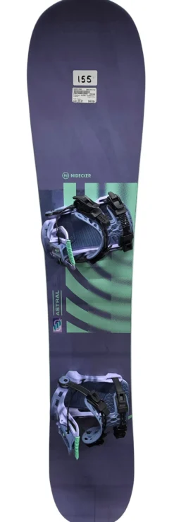 Used Nidecker Astral Womens Snowboard 155 cm with Nidecker Fenix Bindings (Orchid, Size Small)
