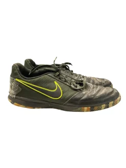 Used Nike GATO SZ 11 Soccer Indoor Shoes Black And Green Senior 11