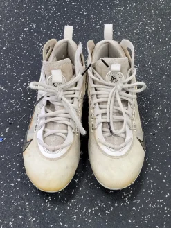 Used Nike HUARACHE 9 LAX Cleats Mens White Senior 10