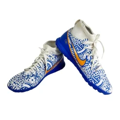 Used Nike MERCURIAL CR7 Soccer Turf Shoes Royal Blue Junior 05