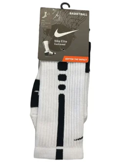 Used Nike NIKE ELITE CREW SOCKS Soccer Socks White SZ 8-12