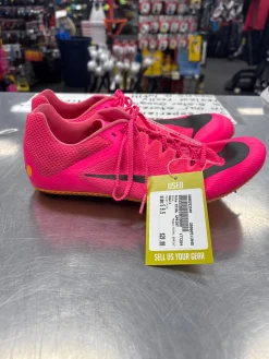 Used Nike RIVAL SPRINT Track & Field Cleats Adult Pink Senior 9.5
