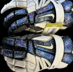 Used Nike VAPOR ELITE Lacrosse Gloves Junior White 12"