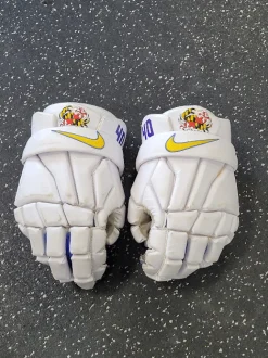 Used Nike VAPOR PRO YOUTH Lacrosse Gloves Junior White SM