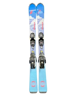 Used Nordica LITTLE BELLE Girls DH Ski/Binding Royal Blue 110 cm