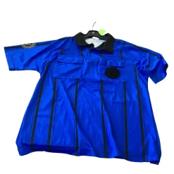 Used Official Sports REF SOCCER SHIRT Soccer Top Adt Royal Blue LG
