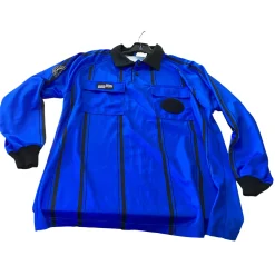 Used Official Sports REF SOCCER SHIRT Soccer Top Adt Royal Blue LG