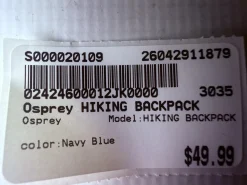 Used Osprey HIKING BACKPACK Backpack Navy Blue