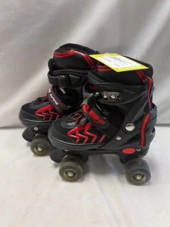 Used POWER SUPERB Junior Roller Quad Skates Black Adjustable
