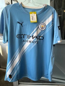 Used Puma MANCHESTER CITY Soccer Top Adt Carolina Blue XL