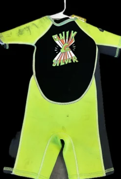 Used Quiksilver Junior Spring Wetsuit Neon Green 3T