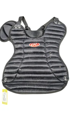 Used Rawlings BLACK CHEST PROTECTOR Catchers Chest Protector Black Adult