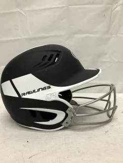 Used Rawlings R16J-R1 Batting Helmet w/Mask Black And White MD