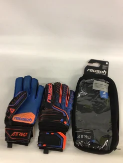 Used Reusch GOALIE GLOVES Soccer Goalie Gloves Royal Blue 8