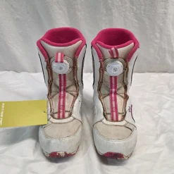 Used Ride SPARKLE BOA Girls Snowboard Boots White Junior 02
