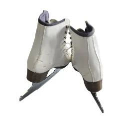 Used Riedell 33 DIAMOND J5 FIGURE SKATES Girls Figure Skate White Junior 05