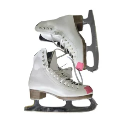 Used Riedell 33 DIAMOND J5 FIGURE SKATES Girls Figure Skate White Junior 05