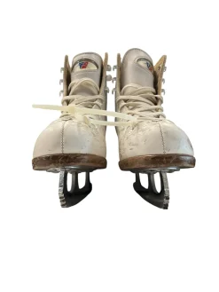 Used Riedell FIGURE SKATE SZ Y 13 Girls Figure Skate White Youth 13.0