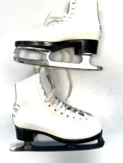 Used Riedell WHITE FIGURE SKATES Girls Figure Skate White Youth 13.0