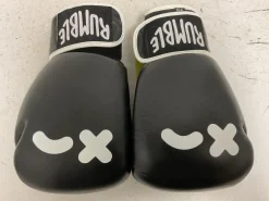 Used RUMBLE WINK Boxing Gloves Black And White Senior