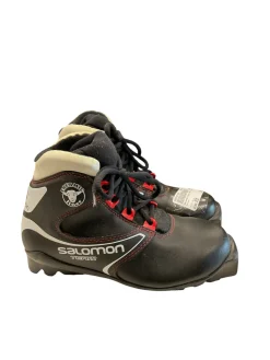 Used Salomon Boys SNS XC Ski Boots Black W 06 / JR 04-04.5