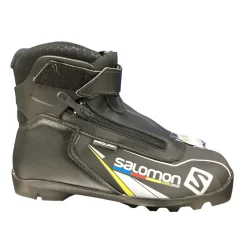 Used Salomon COMBI Boys NNN XC Ski Boots Black W 05-05.5 / JR 03.5-04