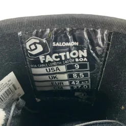 Used Salomon FACTION BOA Womens Snowboard Boots Black Senior 9