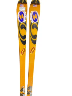 Used Salomon K938 DOWNHILL SKIS Mens Skis Only Orange 160 cm