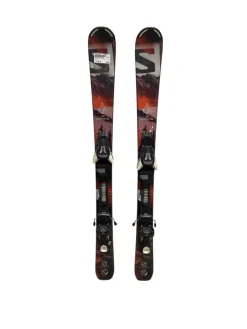 Used Salomon Q MAX JR Boys Skis Only Red 100 cm