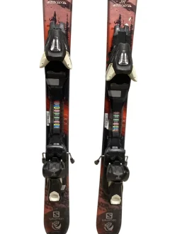 Used Salomon Q MAX JR Boys Skis Only Red 100 cm